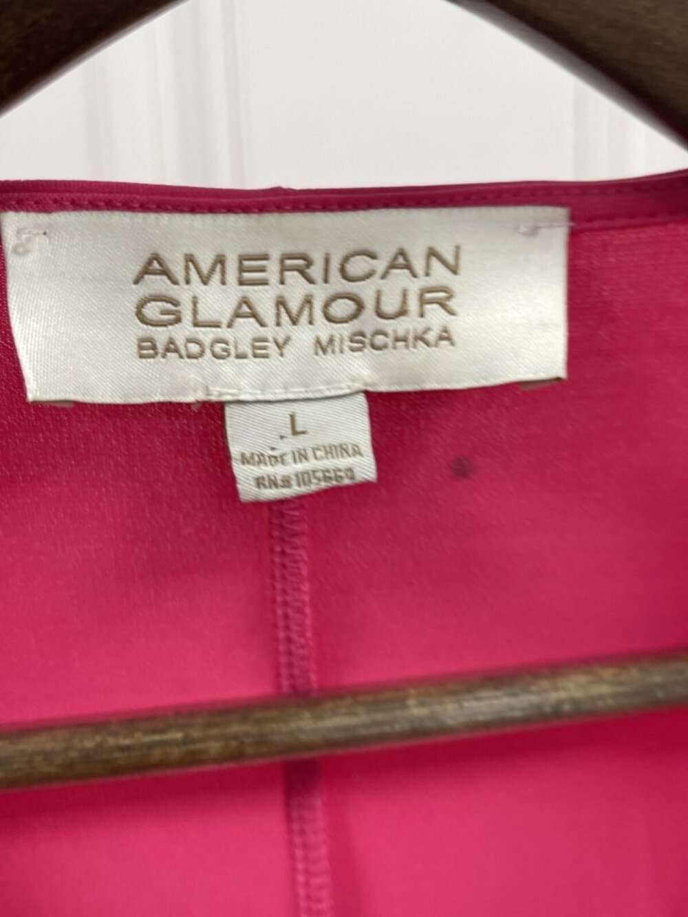 American Glamour Badgley Mischka Hot Pink Long Knit Open Front Duster Coatigan L - Picture 4 of 8